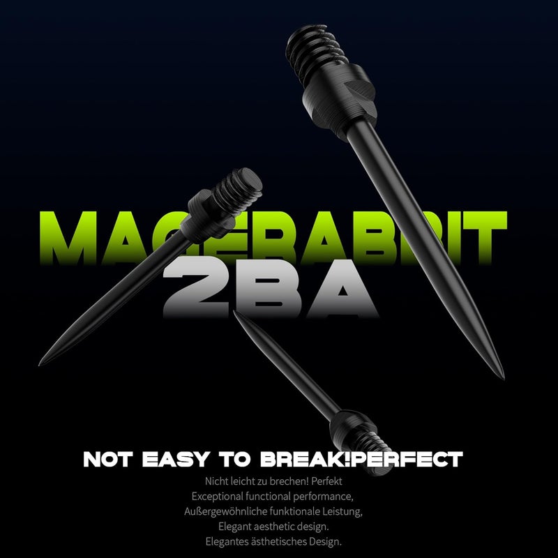 MageRabbit Steel Dart Tips, 12Pcs Metal Dart Tips, Dart Points, Dart Conversion Points, with 20 Pcs O Type Rubber Rings,Steel Tip for Darts - Image 3